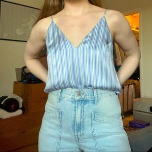 Cami NYC Blue Pinstripe Cami, size XS